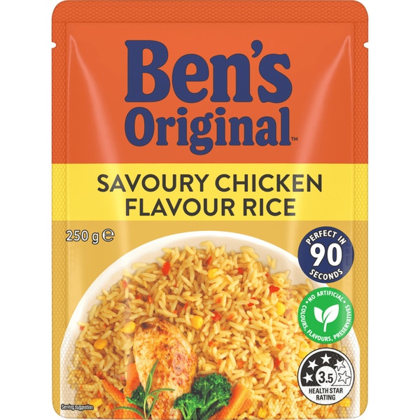 BEN'S ORIGINAL Savoury Chicken Flavour Microwave Rice Pouch 250g