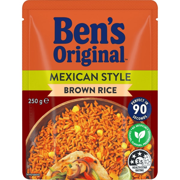 BEN'S ORIGINAL Mexican Style Brown Microwave Rice Pouch 250g