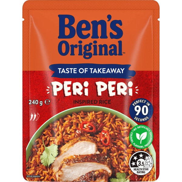 BEN'S ORIGINAL Peri Peri Microwave Rice Pouch 240g