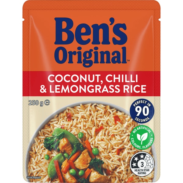 BEN'S ORIGINAL Coconut, Chilli and Lemongrass Microwave Rice Pouch 250g