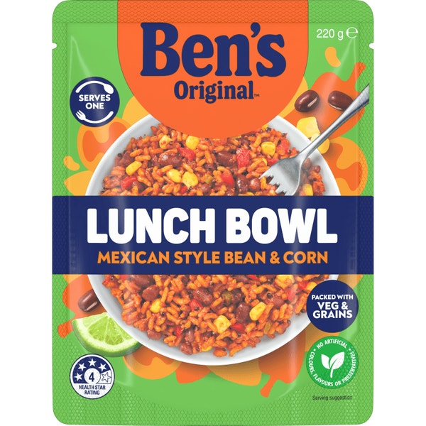 Ben's Original Lunch Bowl Mexican Style Bean & Corn 220g