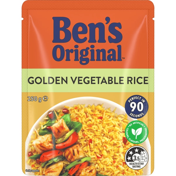 BEN'S ORIGINAL Golden Vegetable Microwave Rice Pouch 250g