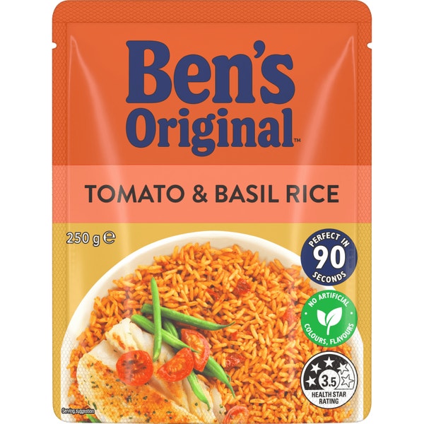 BEN'S ORIGINAL Tomato & Basil Microwave Rice Pouch 250g