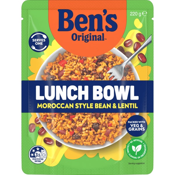 Ben's Original Lunch Bowl Moroccan Style Bean & Lentil 220g