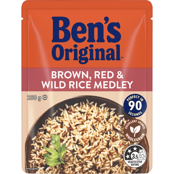 BEN'S ORIGINAL Brown, Red & Wild Rice Medley Microwave Rice Pouch 250g