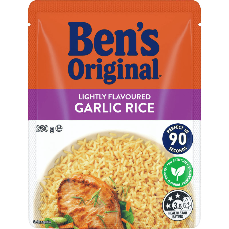 BEN'S ORIGINAL™ | Lightly Flavoured Garlic | Microwave Rice